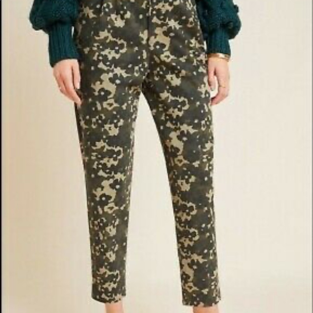 Anthro Amadi Loose Fit Camo Floral Pants XS